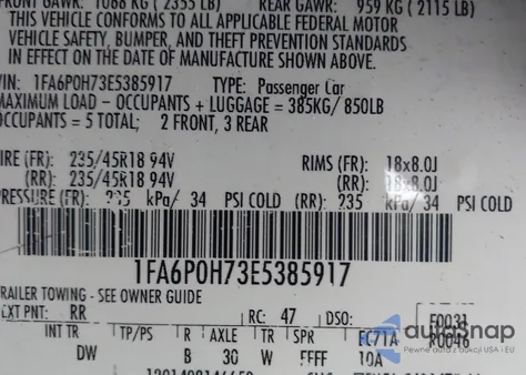 2014 Ford Fusion Se из США, поврежденный, VIN 1FA6P0H73E5385917